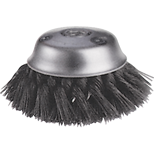 Knot Wire Cup Brushes - Stagger Row, 5-3/4" Dia. x 5/8"-11 Arbor Superchem Industries