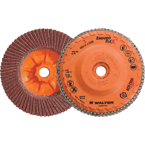 Enduro-Flex Flap Disc, 4-1/2" x 5/8"-11, Type 27, 40 Grit, Zirconia Alumina Superchem Industries