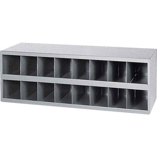 Steel Storage Bin Cabinet, 33-3/4" W x 12" D x 11-1/2" H, Grey Superchem Industries
