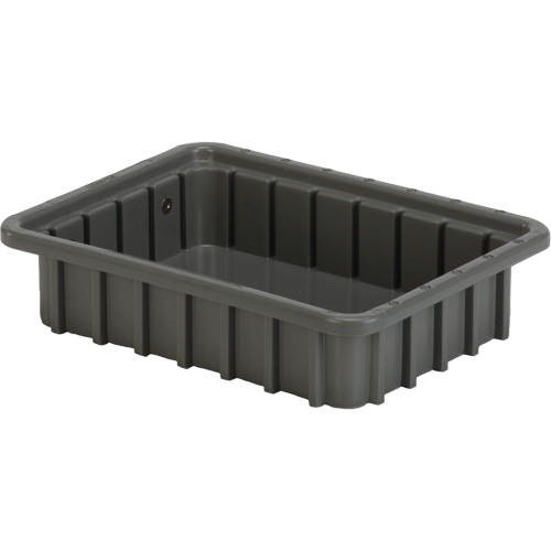 Divider Box&reg; Containers, Polyethylene, 10.8" W x 8.3" D x 2.5" H, Grey Superchem Industries