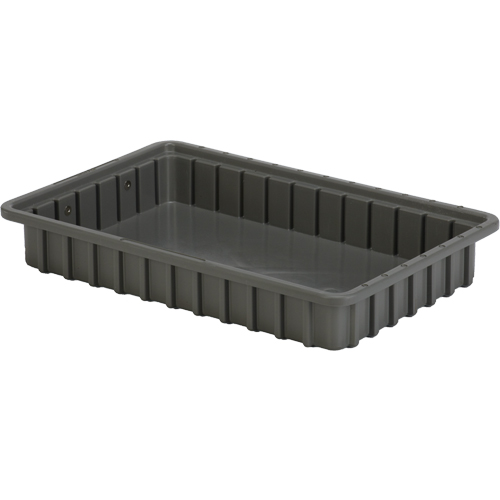 Divider Box&reg; Containers, Polyethylene, 16.5" W x 10.9" D x 2.5" H, Grey Superchem Industries