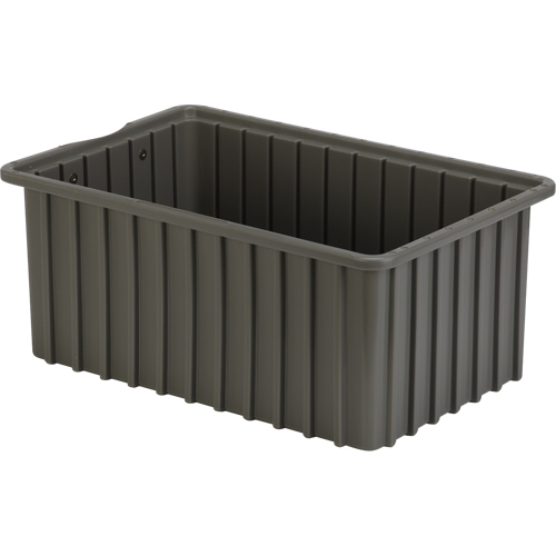 Divider Box&reg; Containers, Polyethylene, 16.5" W x 10.9" D x 7" H, Grey Superchem Industries