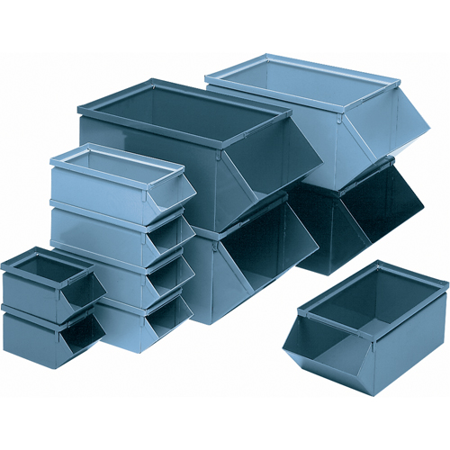Steel Bin, 100 lbs. Cap., 7-1/2" W x 15-1/2" D x 6" H, Blue Superchem Industries