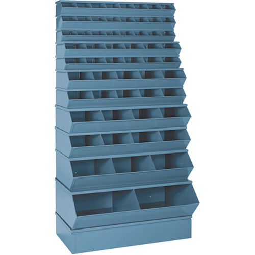 Bacs sectionnels superposables, Cap. 100 lb, 37" la x 8" p x 4-1/2" h, Bleu Superchem Industries