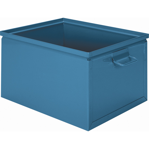 Boîte empilable en acier, 7,5" la x 13" p x 6" h, Bleu Superchem Industries
