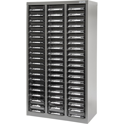 KPC-300 Parts Cabinet, Galvanized Steel, 60 Drawers, 21-3/10" x 10-2/5" x 36-9/10", Grey Superchem Industries