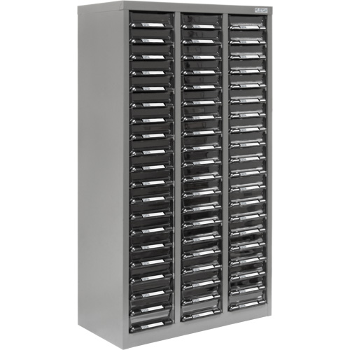 KPC-300 Parts Cabinet, Galvanized Steel, 60 Drawers, 21-3/10" x 10-2/5" x 36-9/10", Grey Superchem Industries