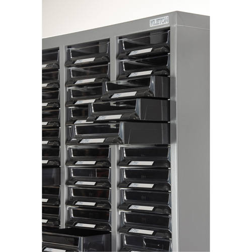 KPC-300 Parts Cabinet, Galvanized Steel, 60 Drawers, 21-3/10" x 10-2/5" x 36-9/10", Grey Superchem Industries