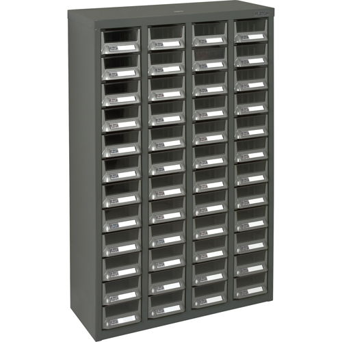 KPC-400 Parts Cabinet, Galvanized Steel, 48 Drawers, 22-3/5" x 8-7/10" x 36-9/10", Grey Superchem Industries