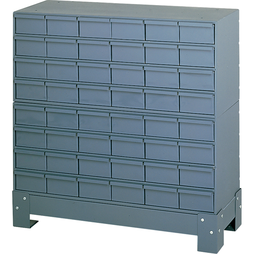 Industrial Drawer Cabinet With Base, 48 Drawers, 34-1/8" W x 12-1/4" D x 33-3/4" H, Grey Superchem Industries