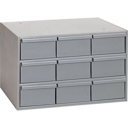Industrial Drawer Cabinets, 9 Drawers, 17-1/4" W x 11-5/8" D x 10-7/8" H, Grey Superchem Industries