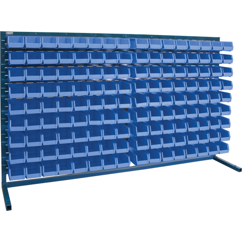 Louvered Rack with Bins, 144 Bins, 72" W x 15" D x 40" H Superchem Industries