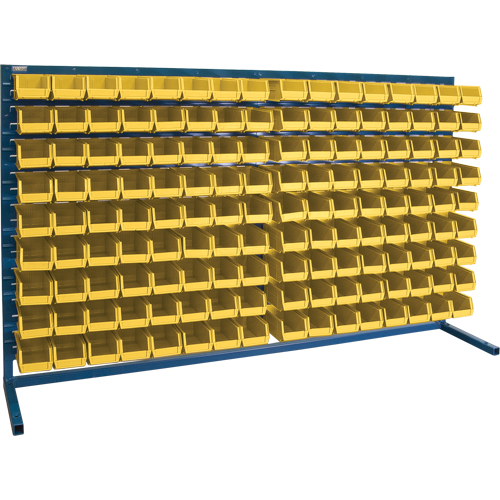 Rayonnage &agrave; persienne avec bacs, 144 bacs, 72" la x 15" p x 40" h Superchem Industries