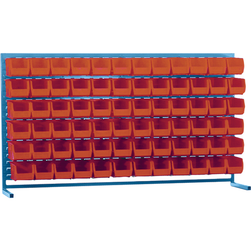 Rayonnage &agrave; persienne avec bacs, 72 bacs, 72" la x 15" p x 40" h Superchem Industries
