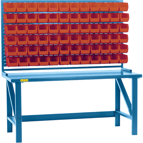 Rayonnage &agrave; persienne avec bacs, 72 bacs, 72" la x 15" p x 40" h Superchem Industries