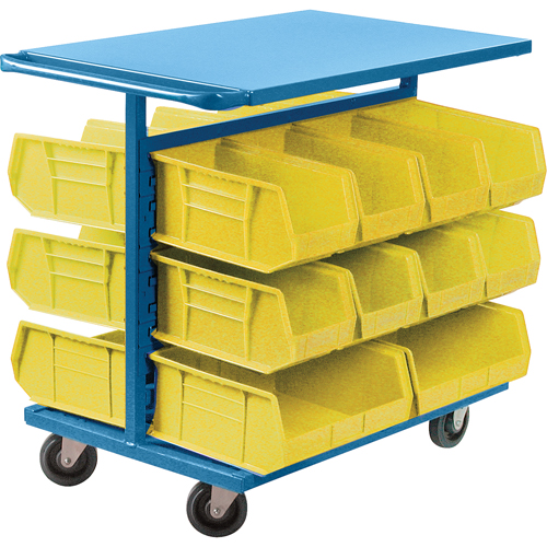 Bin Cart with Bins, Double-sided, 20 bins, 24" W x 38-1/2" D x 36-1/2" H Superchem Industries