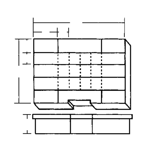 Boîte &agrave; compartiments, Plastique, 24 compartiments, 15-1/2" la x 11-3/4" p, 2-1/2" h, Gris Superchem Industries