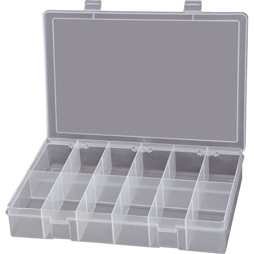 Boîtes &agrave; compartiments compactes en polypropyl&egrave;ne, 13-1/8" la x 9" p x 2-5/16" h, 12 compartiments Superchem Industries