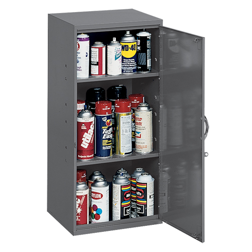 Utility Cabinet, Steel, 2 Shelves, 30" H x 13-3/4" W x 12-3/4" D, Grey Superchem Industries