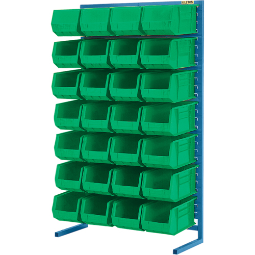 Support stationnaire pour bacs &agrave; un c&ocirc;t&eacute;, 36" la x 12" p x 61" h, 28 bacs Superchem Industries