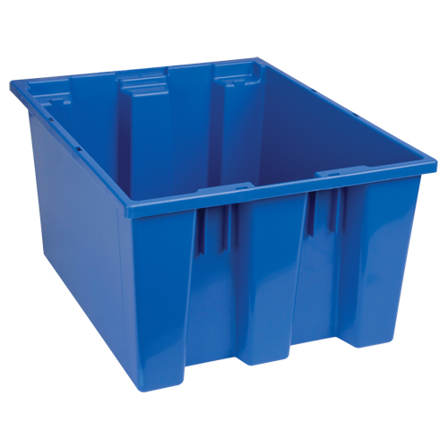 Stack & Nest Totes, 10" x 19.5" x 15.5", Blue Superchem Industries