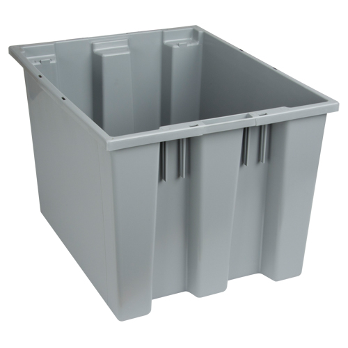 Stack & Nest Totes, 13" x 19.5" x 15.5", Grey Superchem Industries