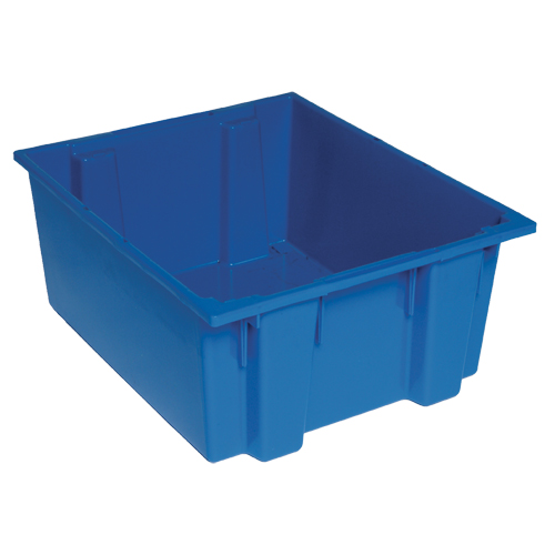 Stack & Nest Totes, 10" x 23.5" x 19.5", Blue Superchem Industries