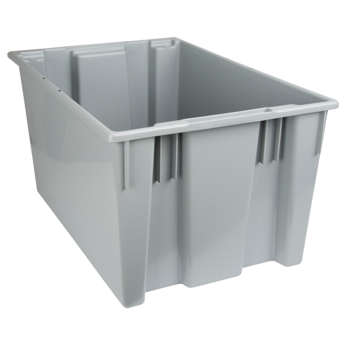 Stack & Nest Totes, 15" x 29.5" x 19.5", Grey Superchem Industries