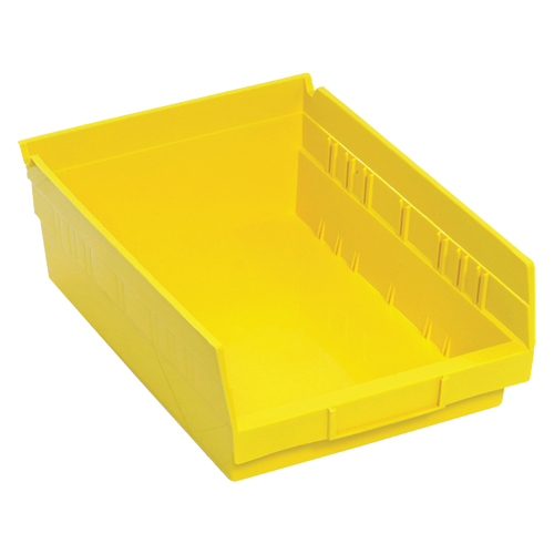 Shelf Bins, 8-3/8" W x 4" H x 11-5/8" D, Yellow, 30 lbs. Capacity Superchem Industries