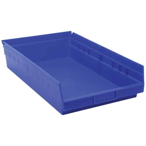 Bacs de rangement pour tablettes, 11-1/8" la x 4" H x 17-7/8" p, Bleu, Capacit&eacute; 40 lb Superchem Industries