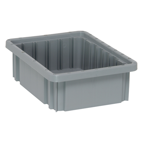 Contenants Divider Box, Plastique, 10,9" la x 8,3" p x 3,5" h, Gris Superchem Industries