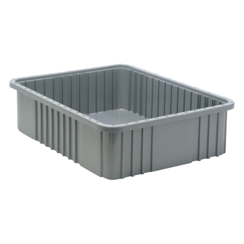 Divider Box&reg; Containers, Plastic, 22.5" W x 17.5" D x 6" H, Grey Superchem Industries