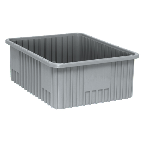 Contenants Divider Box, Plastique, 22,5" la x 17,5" p x 8" h, Gris Superchem Industries