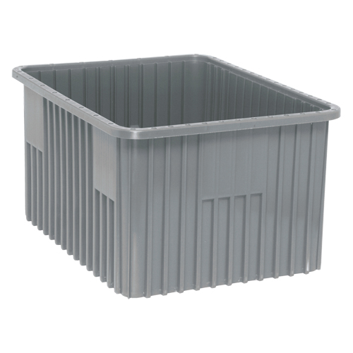 Contenants Divider Box, Plastique, 22,5" la x 17,5" p x 12" h, Gris Superchem Industries