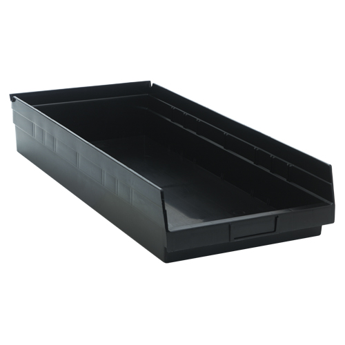 Bac pour &eacute;tag&egrave;re &eacute;conomique, 11-1/8" la x 4" H x 23-5/8" p, Noir, Capacit&eacute; 60 lb Superchem Industries