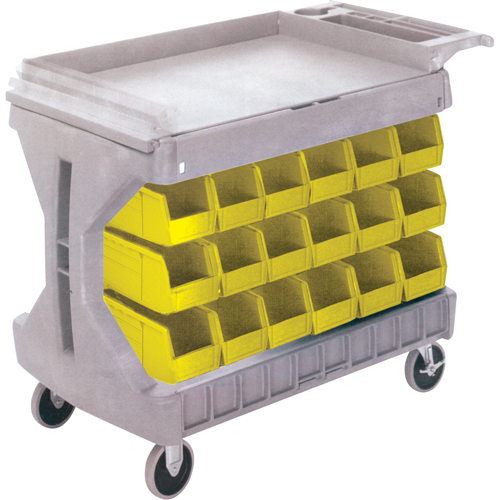 PROCART A/36 BACS JAUNE# CB101, &agrave; deux c&ocirc;t&eacute;s, 36 bacs, 45-5/18" la x 24" p x 34-3/4" h Superchem Industries