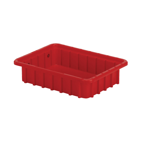 Divider Box&reg; Containers, Polyethylene, 10.8" W x 8.3" D x 2.5" H, Red Superchem Industries
