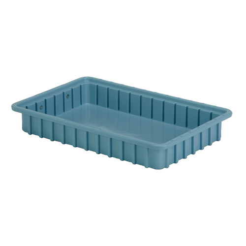 Divider Box&reg; Containers, Polyethylene, 16.5" W x 10.9" D x 2.5" H, Light Blue Superchem Industries