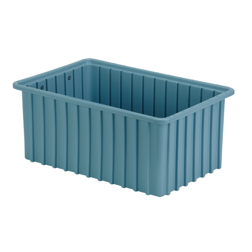 Divider Box&reg; Containers, Polyethylene, 16.5" W x 10.9" D x 7" H, Light Blue Superchem Industries