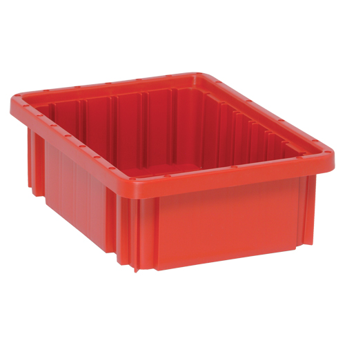 Contenants Divider Box, Plastique, 10,9" la x 8,3" p x 3,5" h, Rouge Superchem Industries