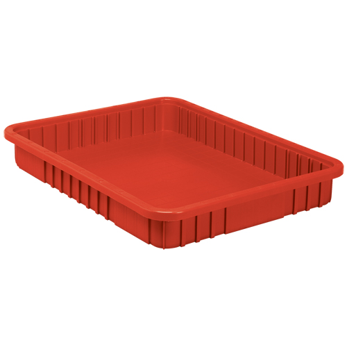Divider Box&reg; Containers, Plastic, 22.5" W x 17.5" D x 3" H, Red Superchem Industries