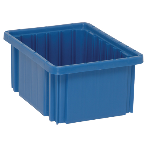 Divider Box&reg; Containers, Plastic, 10.9" W x 8.3" D x 5" H, Blue Superchem Industries