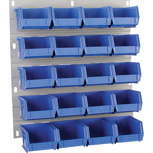 Hanging Panel, 20 Bins, 18" W x 1" D x 19" H Superchem Industries