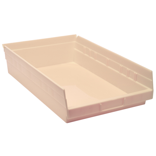 Economy Shelf Bin, 11-1/8" W x 4" H x 17-7/8" D, Ivory Superchem Industries