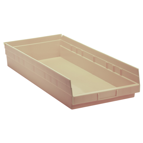 Bac pour &eacute;tag&egrave;re &eacute;conomique, 11-1/8" la x 4" H x 23-5/8" p, Ivoire, Capacit&eacute; 60 lb Superchem Industries