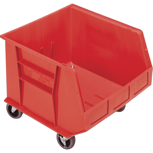 Mobile Bin, 14" H x 16-1/2" W x 18" D, 75 lbs. Capacity, Red Superchem Industries