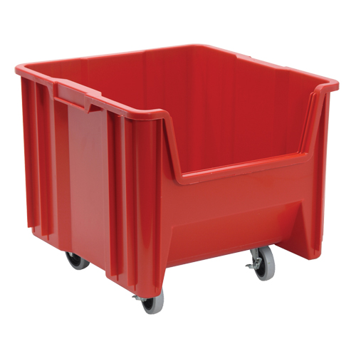 Mobile Giant Stack Container, 12-1/2" H x 16-1/2" W x 17-1/2" D, 250 lbs. Capacity, Red Superchem Industries