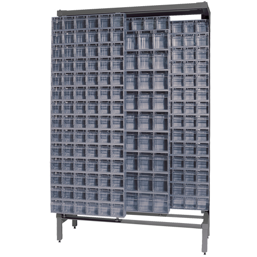 Syst&egrave;me de stockage &agrave; glissi&egrave;re &agrave; bacs basculants autonome, 48" la x 18" p x 77" h, 303 tiroirs Superchem Industries