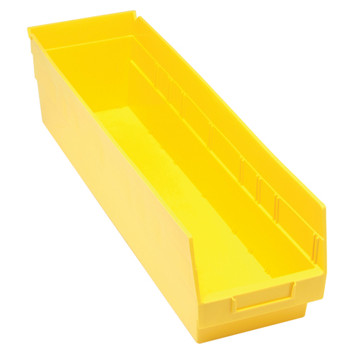 Bacs en plastique pour &eacute;tag&egrave;res Store More, 6-5/8" la x 6" H x 23-5/8" p, Jaune, Capacit&eacute; 90 lb Superchem Industries