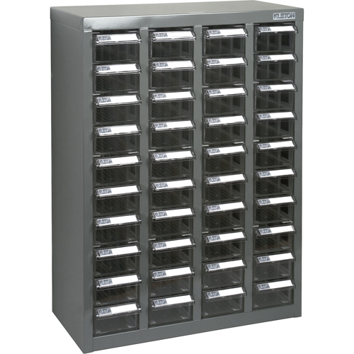 KPC-600 Parts Cabinet, Galvanized Steel, 40 Drawers, 18-3/10" x 8-7/10" x 25-3/10", Grey Superchem Industries